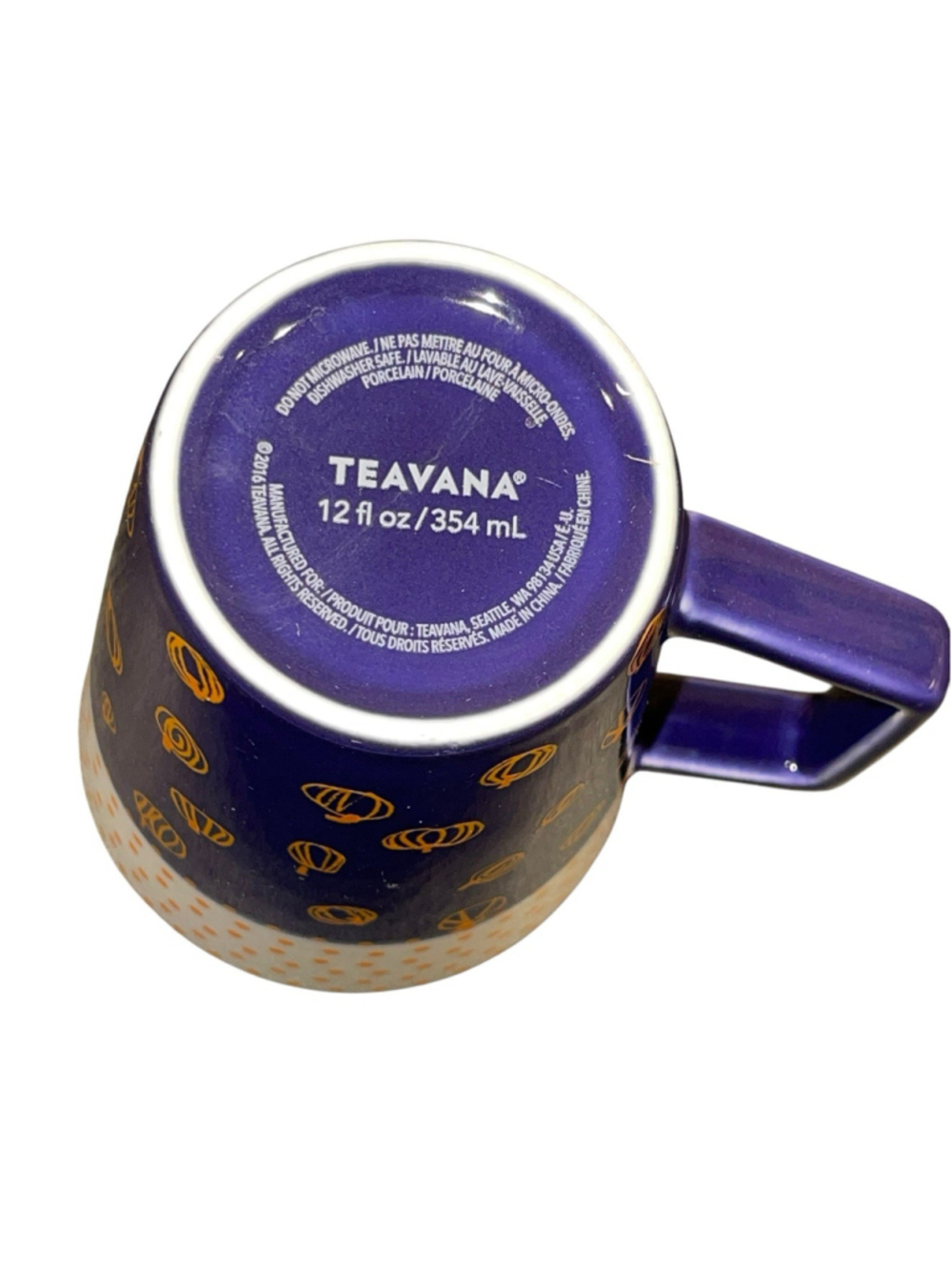 Starbucks Teavana PUMPKIN 12oz Mug Coffee Tazo Tea Indigo Orange Halloween 2016 - Picture 5 of 9